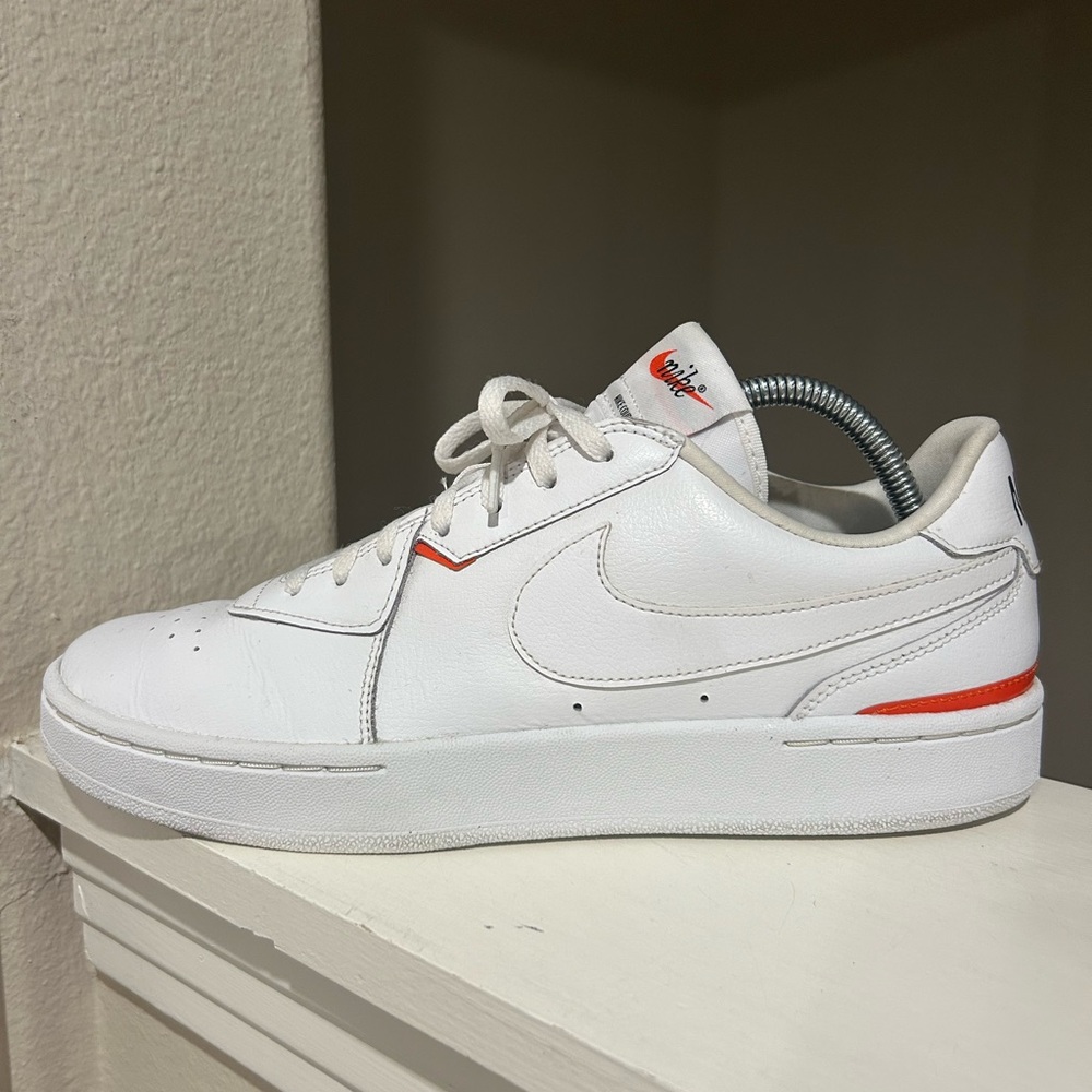 Nike Women White Orange CI0808-100 Court Blanc Athletic Sneakers Shoes Size 11 - Picture 2 of 9